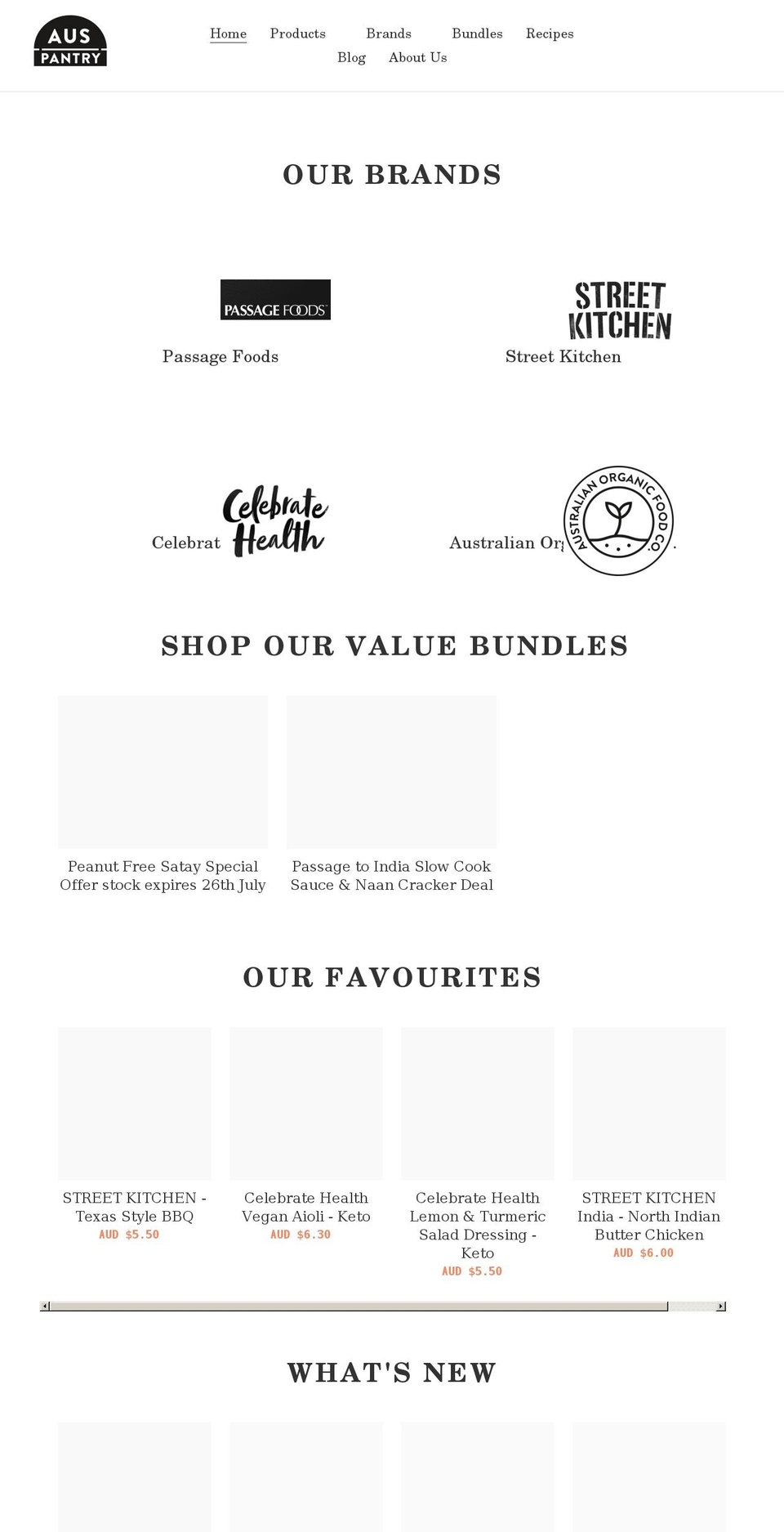 auspantry.com shopify website screenshot