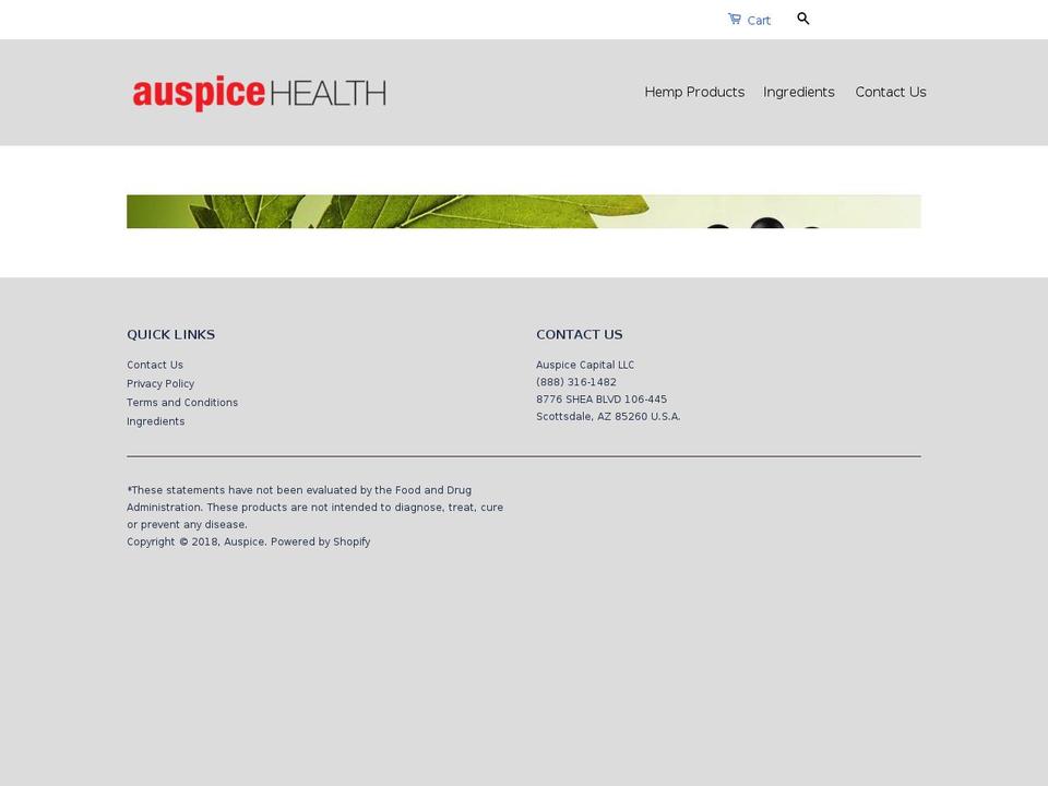 auspicehealth.com — Shopify storefront screenshot