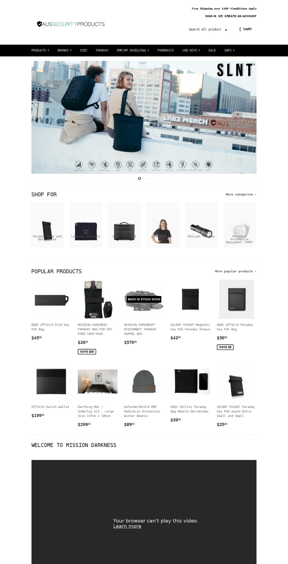 aussecurityproducts.com.au shopify website screenshot