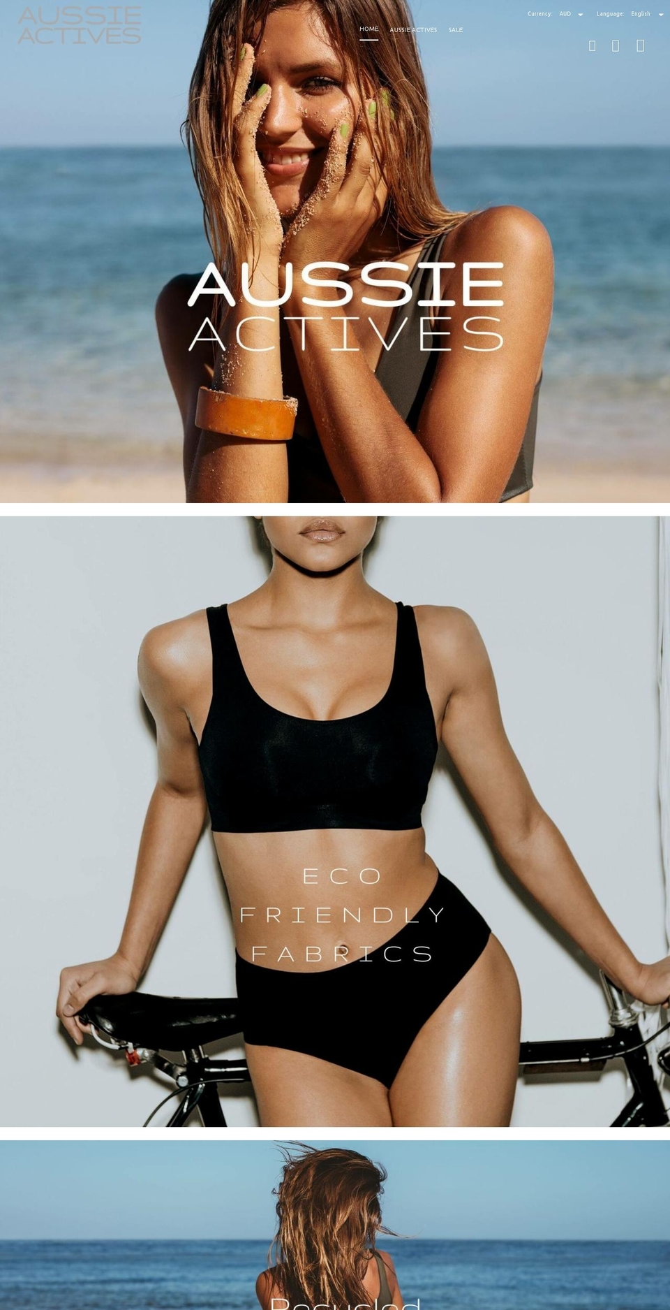 aussieactives.com shopify website screenshot