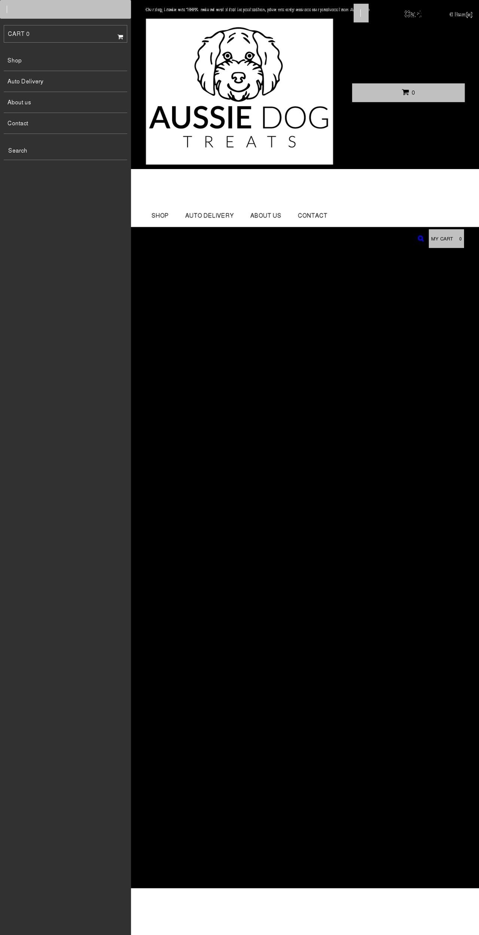 aussiedogtreats.com shopify website screenshot