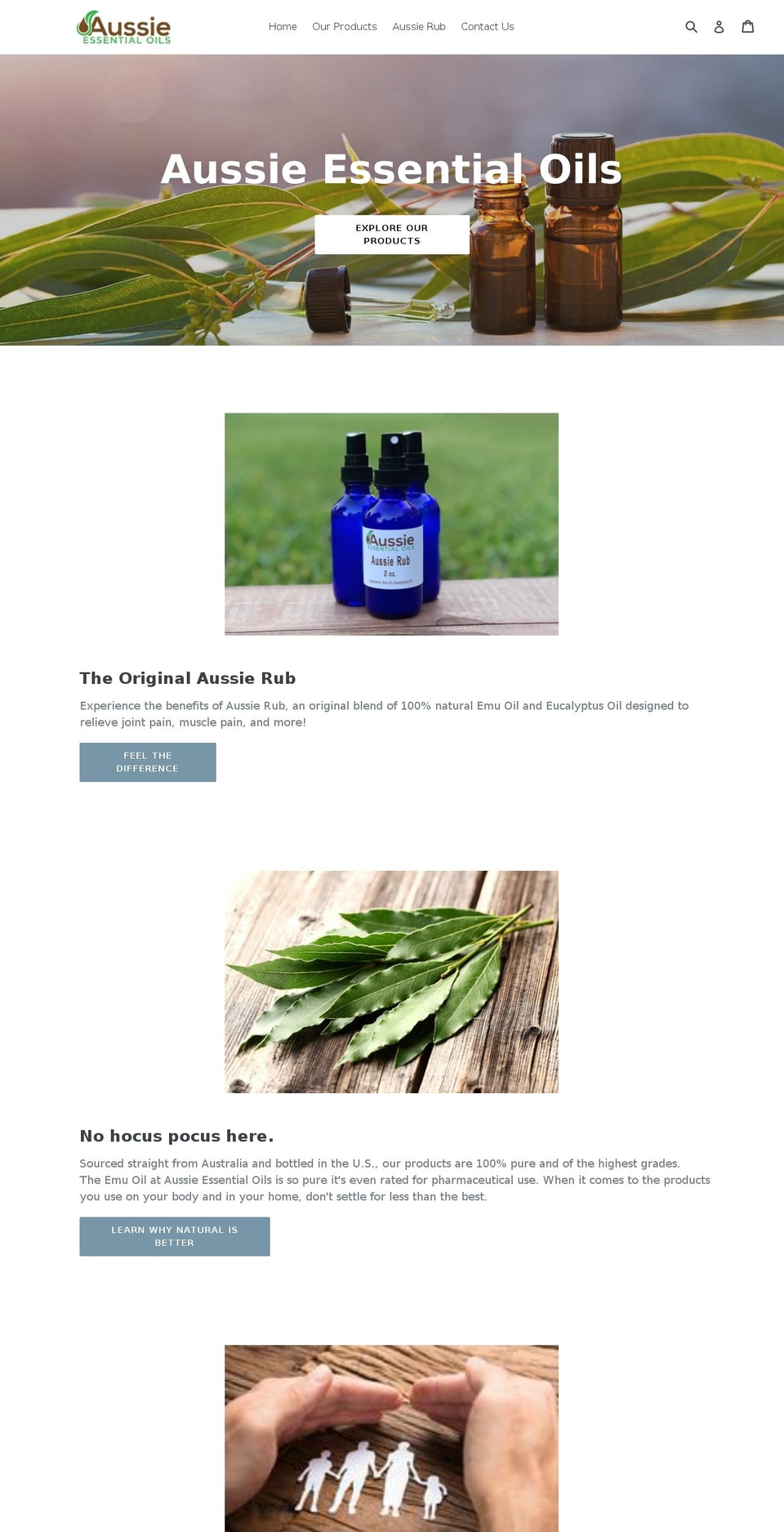 aussieessentialoils.com — Shopify storefront screenshot