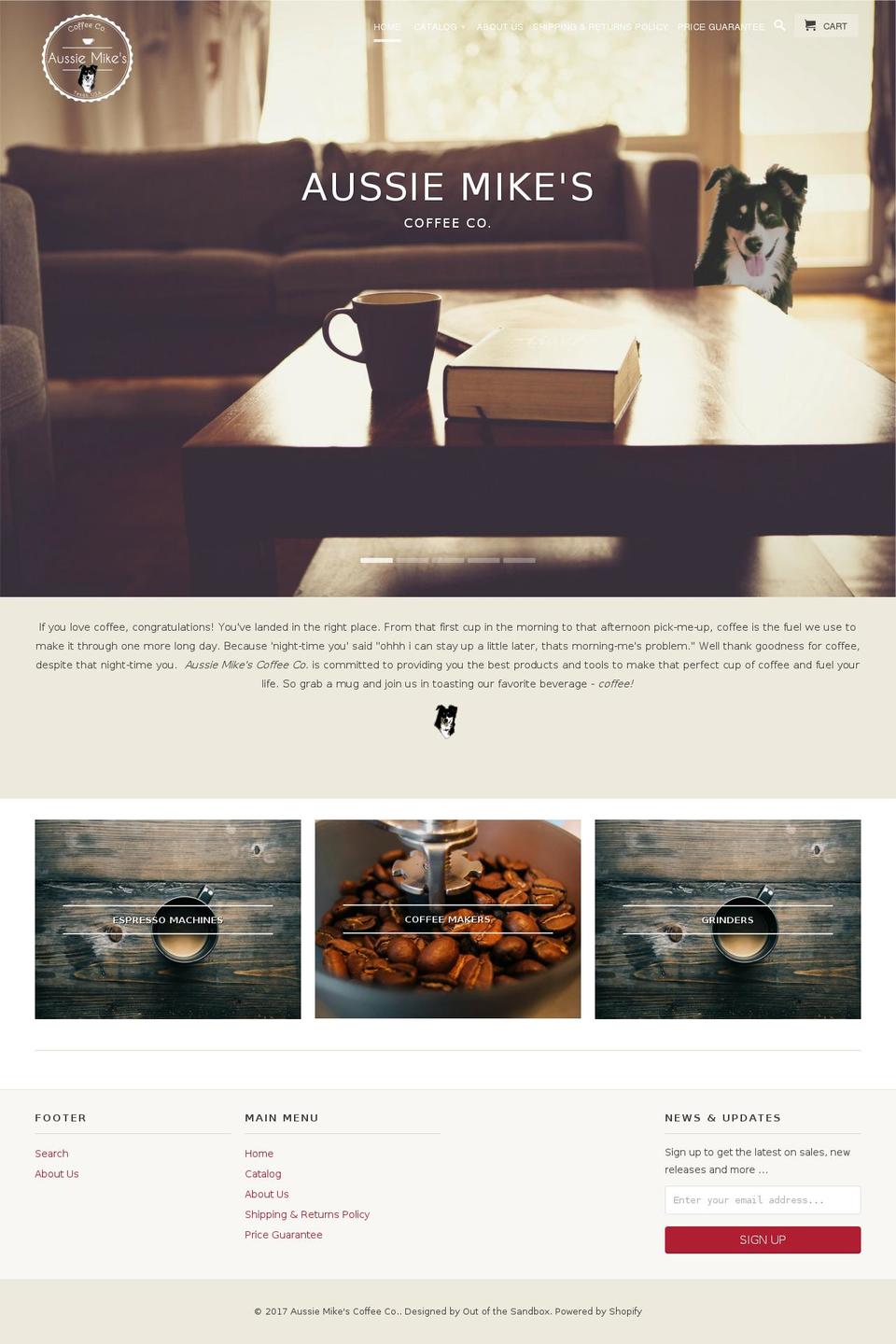 aussiemikescoffee.com shopify website screenshot