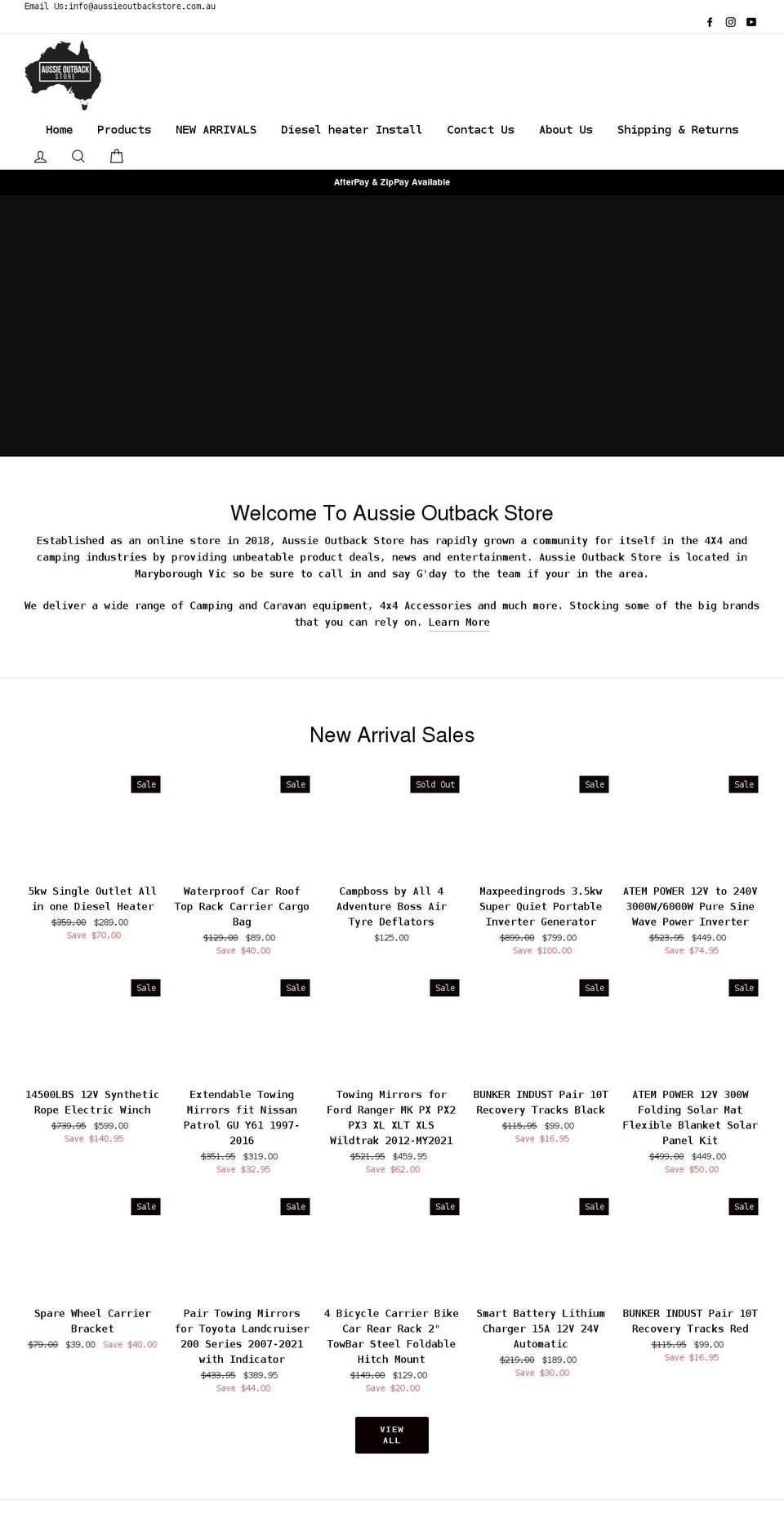 aussieoutbackstore.com.au shopify website screenshot