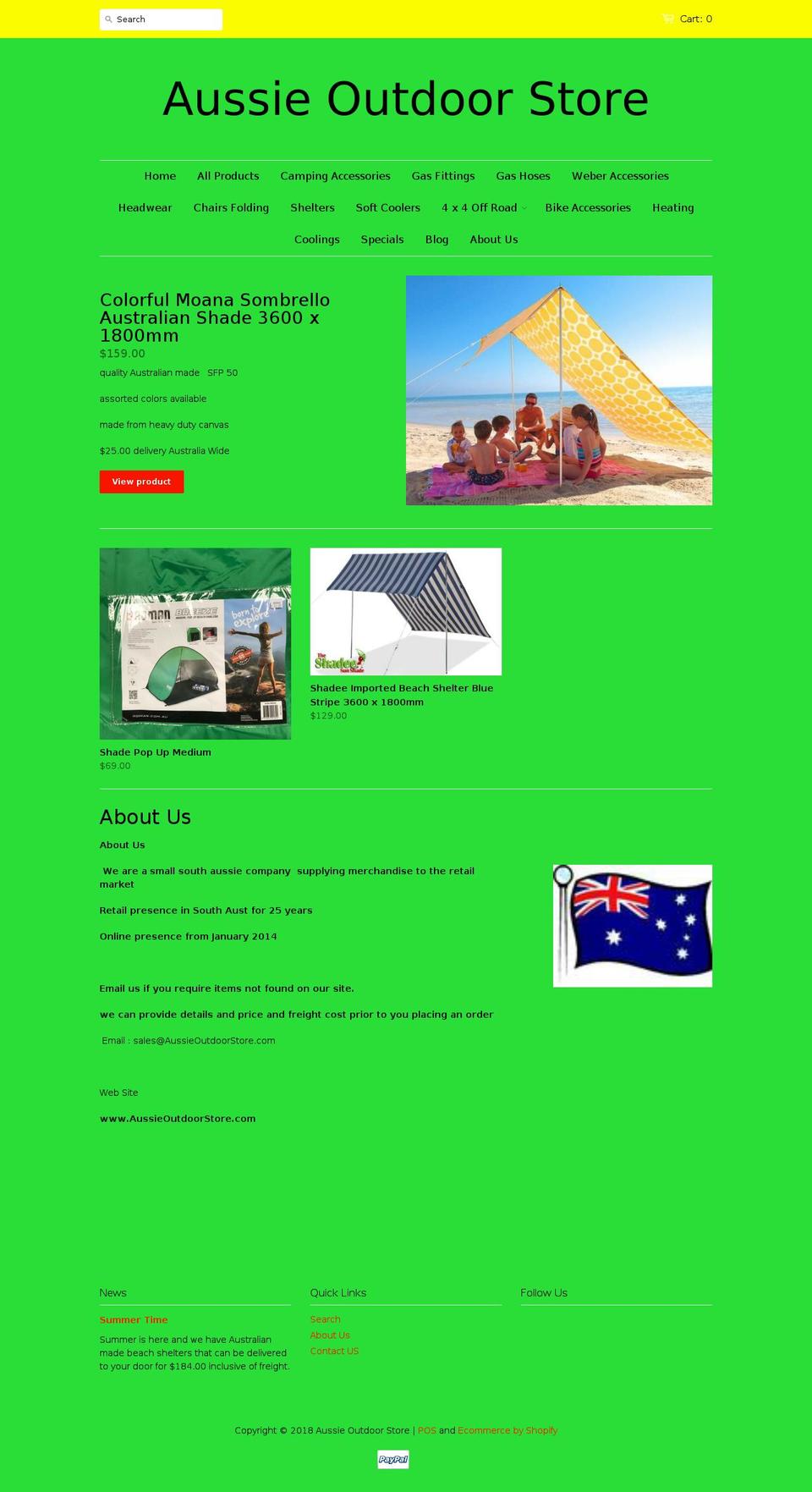aussieoutdoorstore.com shopify website screenshot