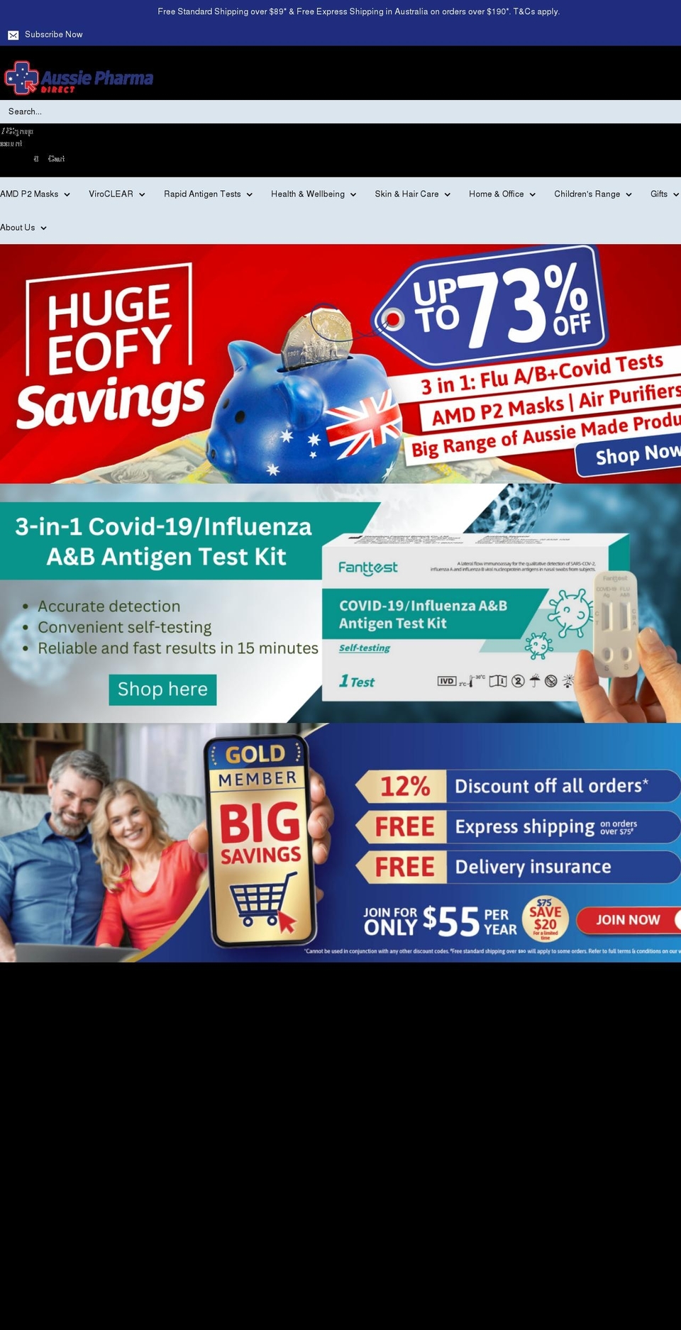 aussiepharmadirect.com.au shopify website screenshot