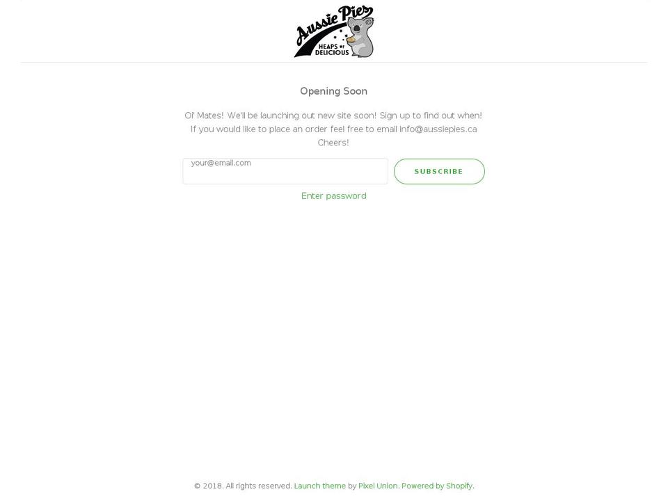aussiepies.ca shopify website screenshot