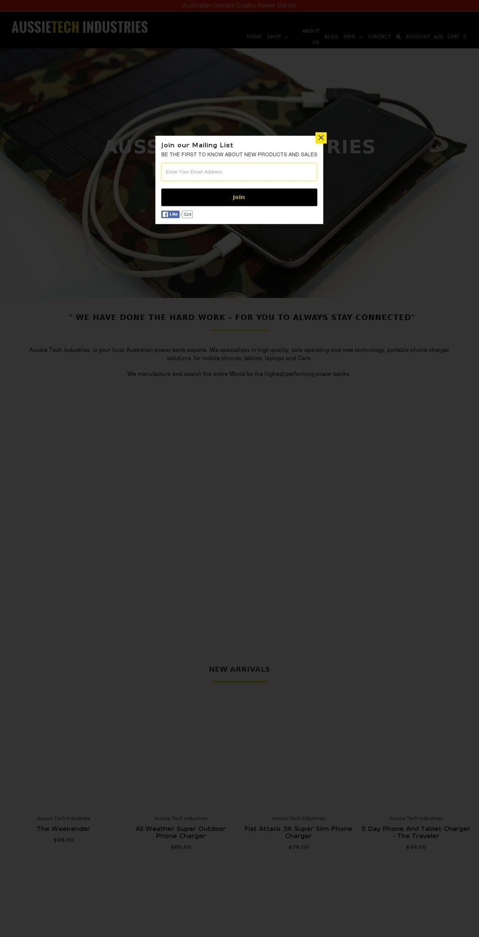 aussietechindustries.com shopify website screenshot