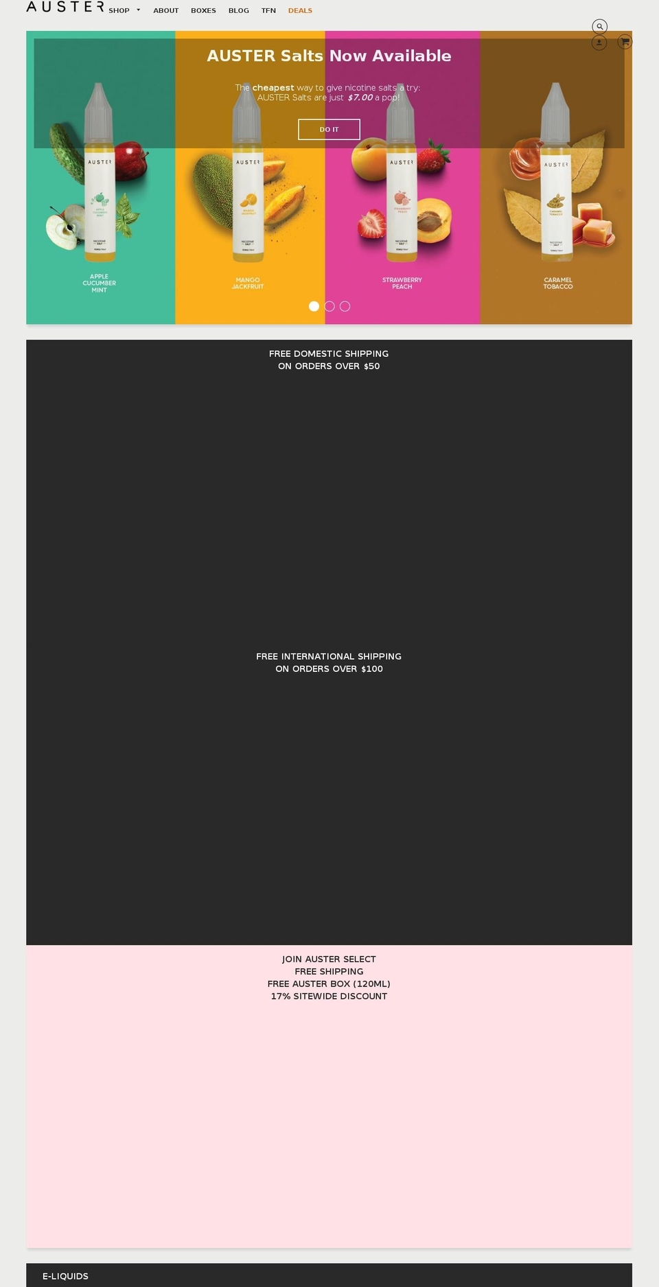 austervape.com — Shopify storefront screenshot