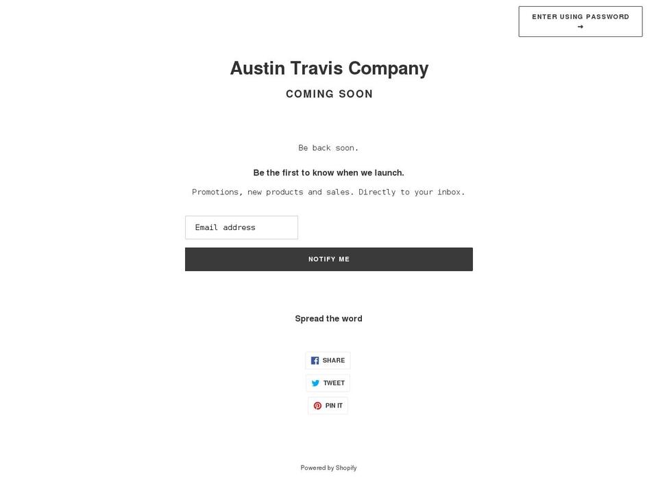 austin-travis.com shopify website screenshot