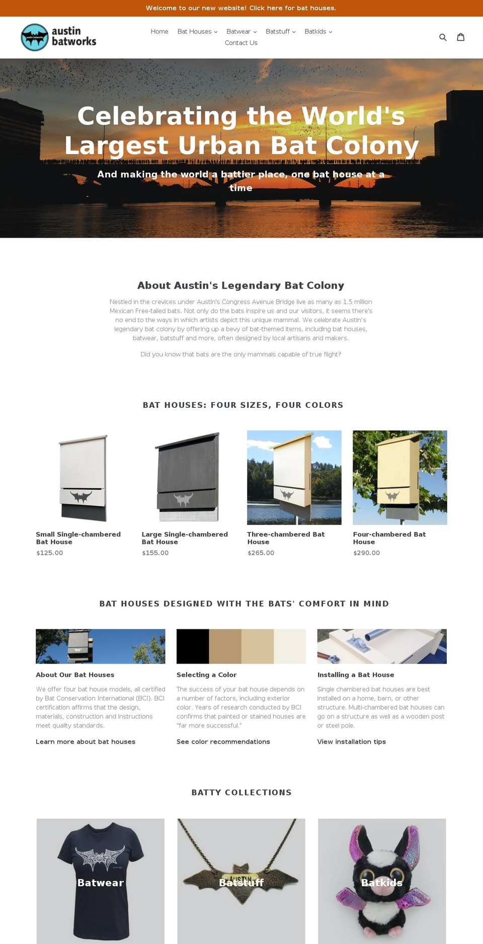 austinbatstuff.com — Shopify storefront screenshot