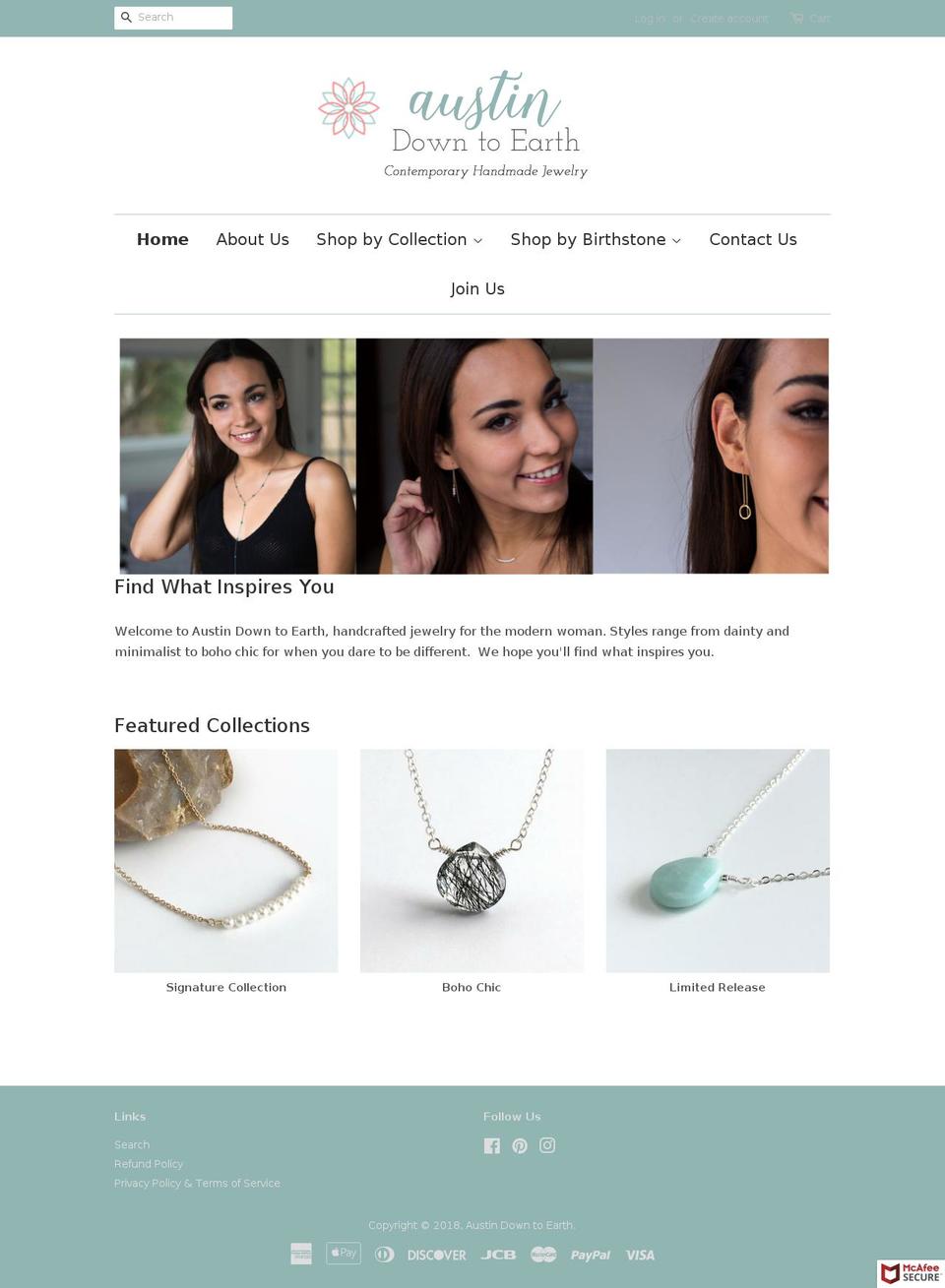 austindowntoearth.com — Shopify storefront screenshot