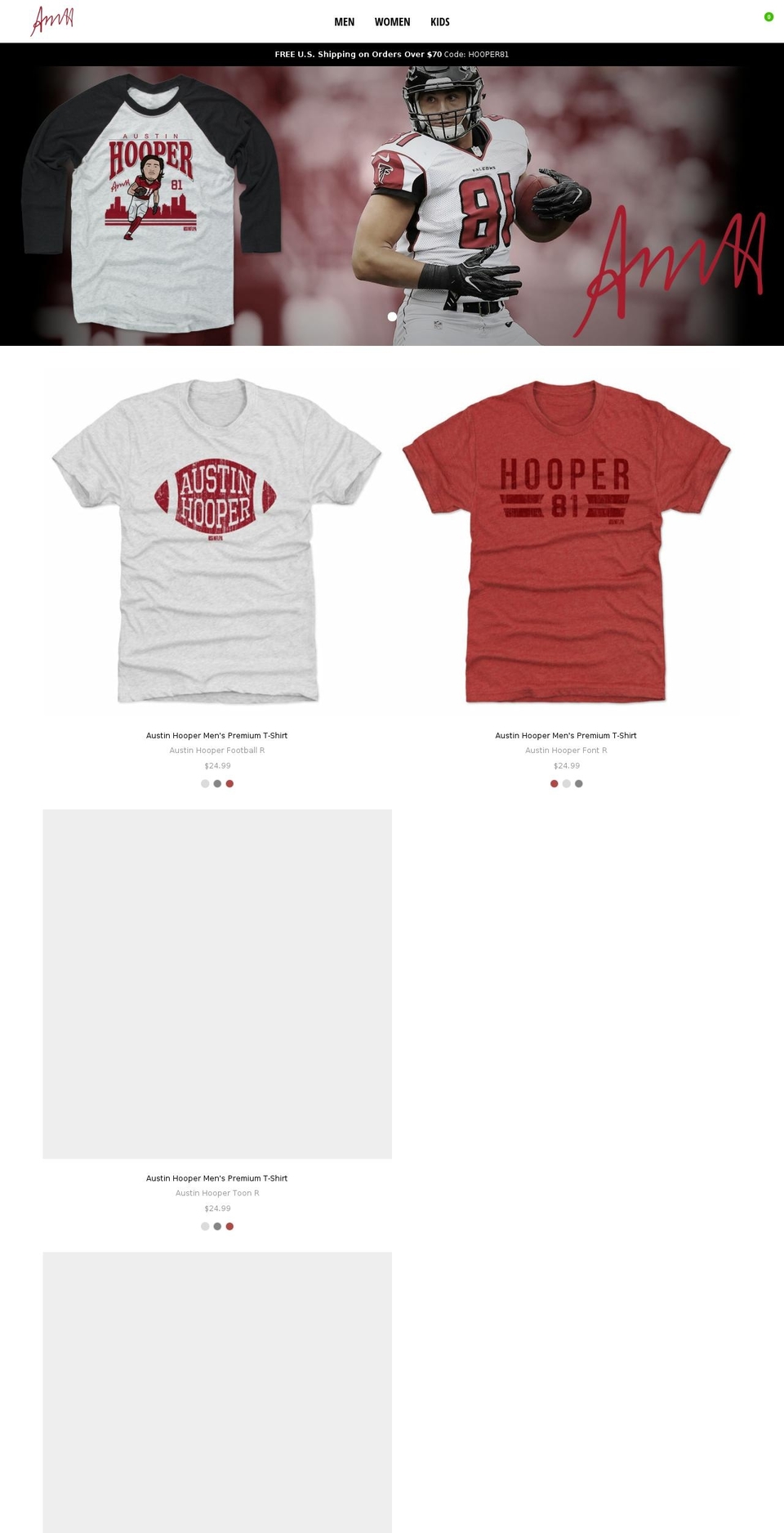 austinhoopershop.com shopify website screenshot