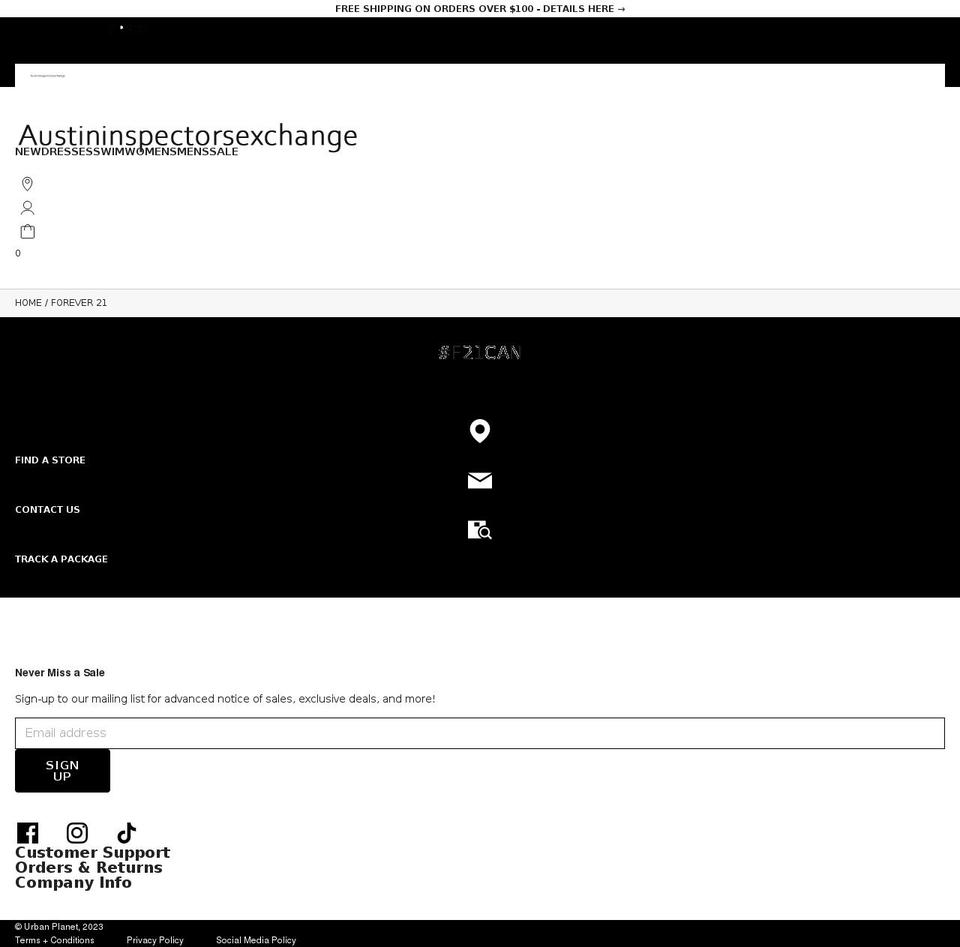 austininspectorsexchange.com shopify website screenshot