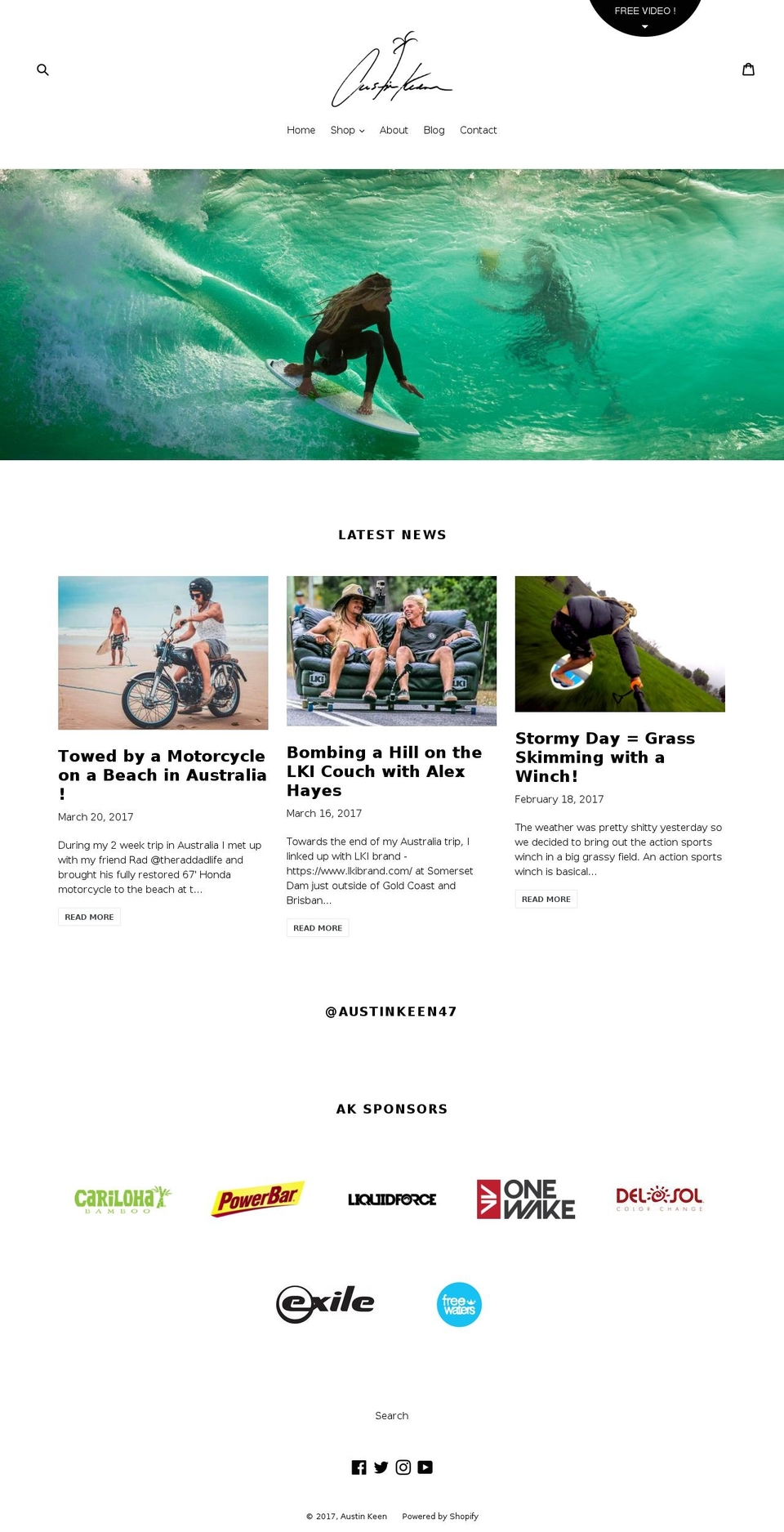 austinkeen.com shopify website screenshot