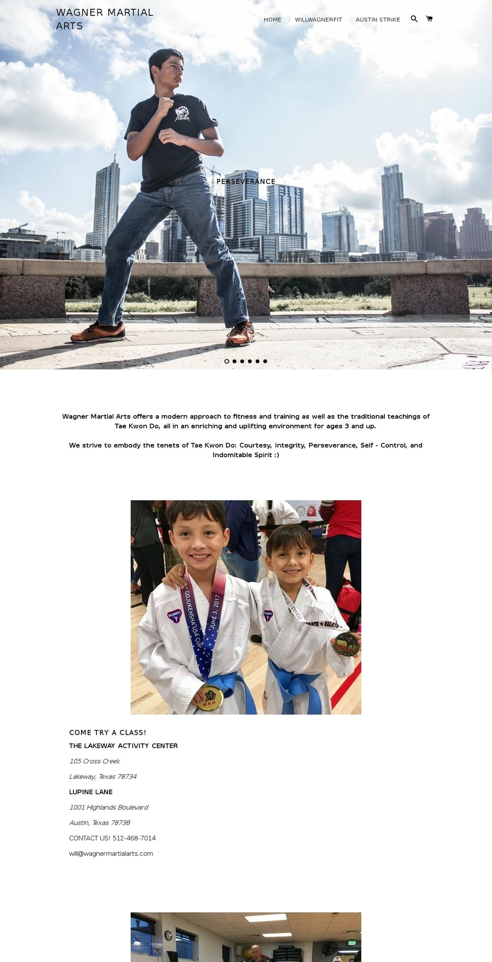 austinolympicmartialarts.com — Shopify storefront screenshot