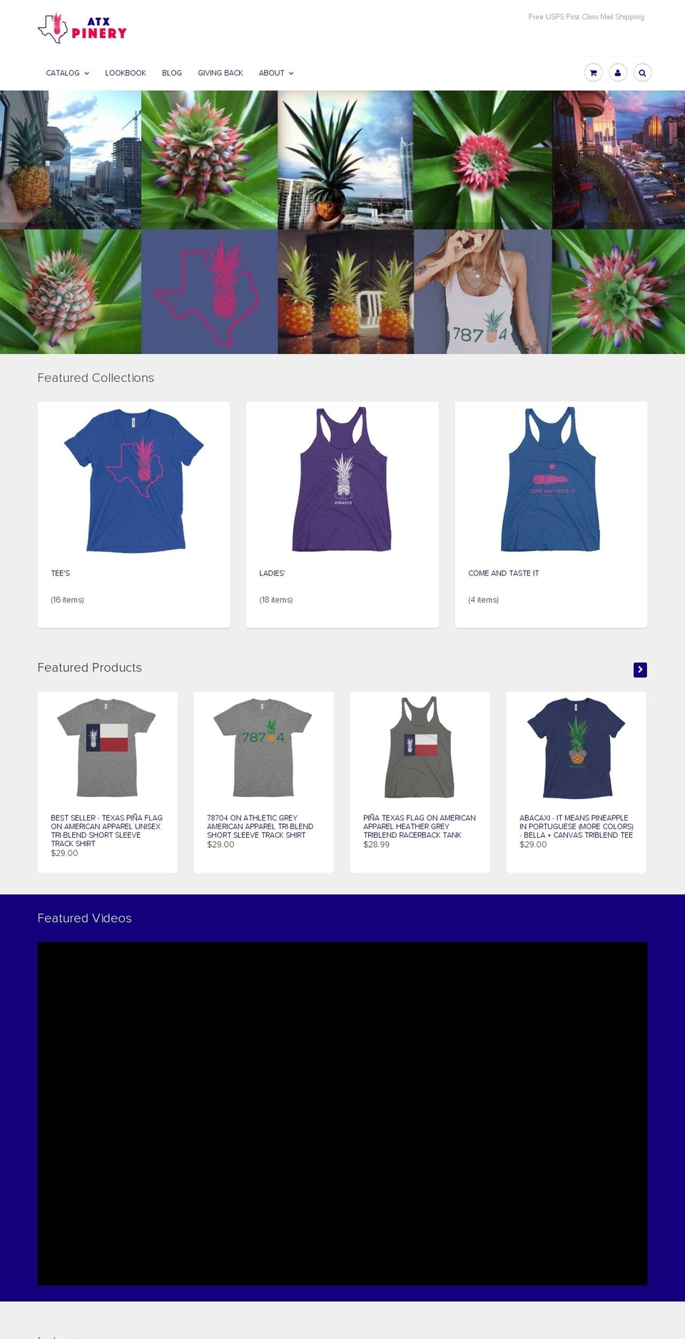 austinpineapplefarm.com shopify website screenshot