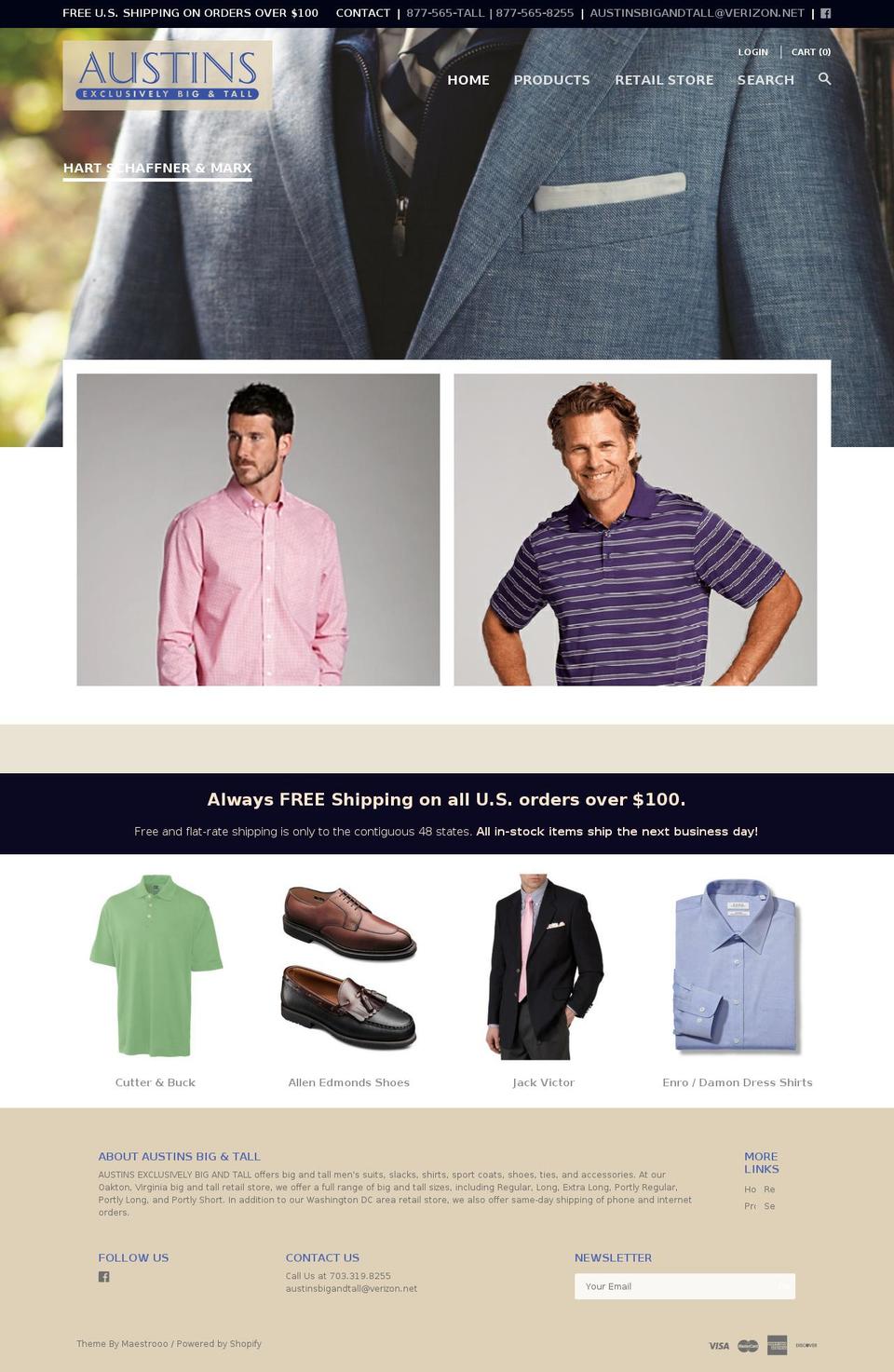 austinsbigandtall.com shopify website screenshot