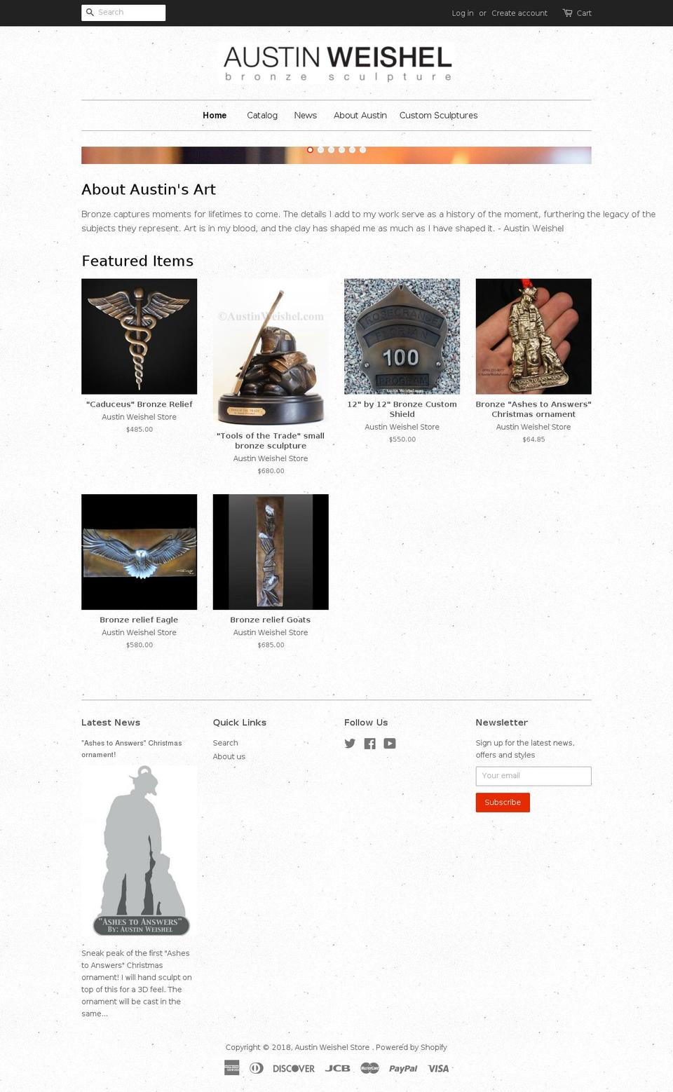 austinweishelstore.com — Shopify storefront screenshot