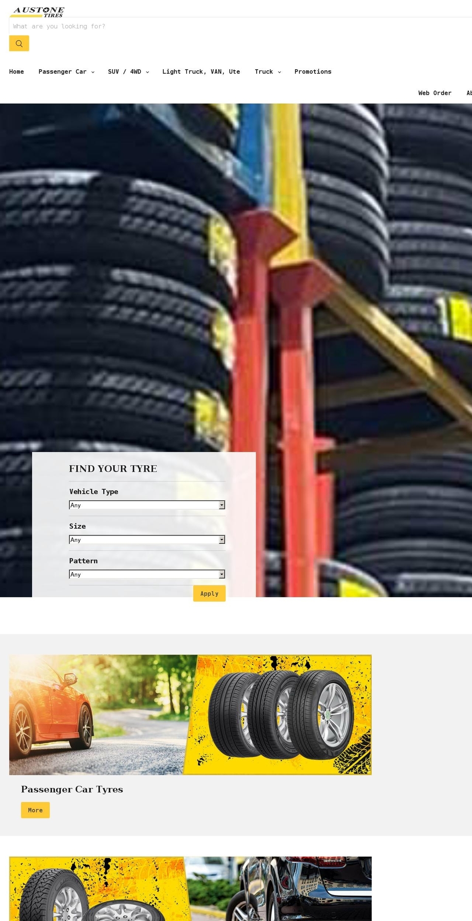 austonetyres.com.au shopify website screenshot
