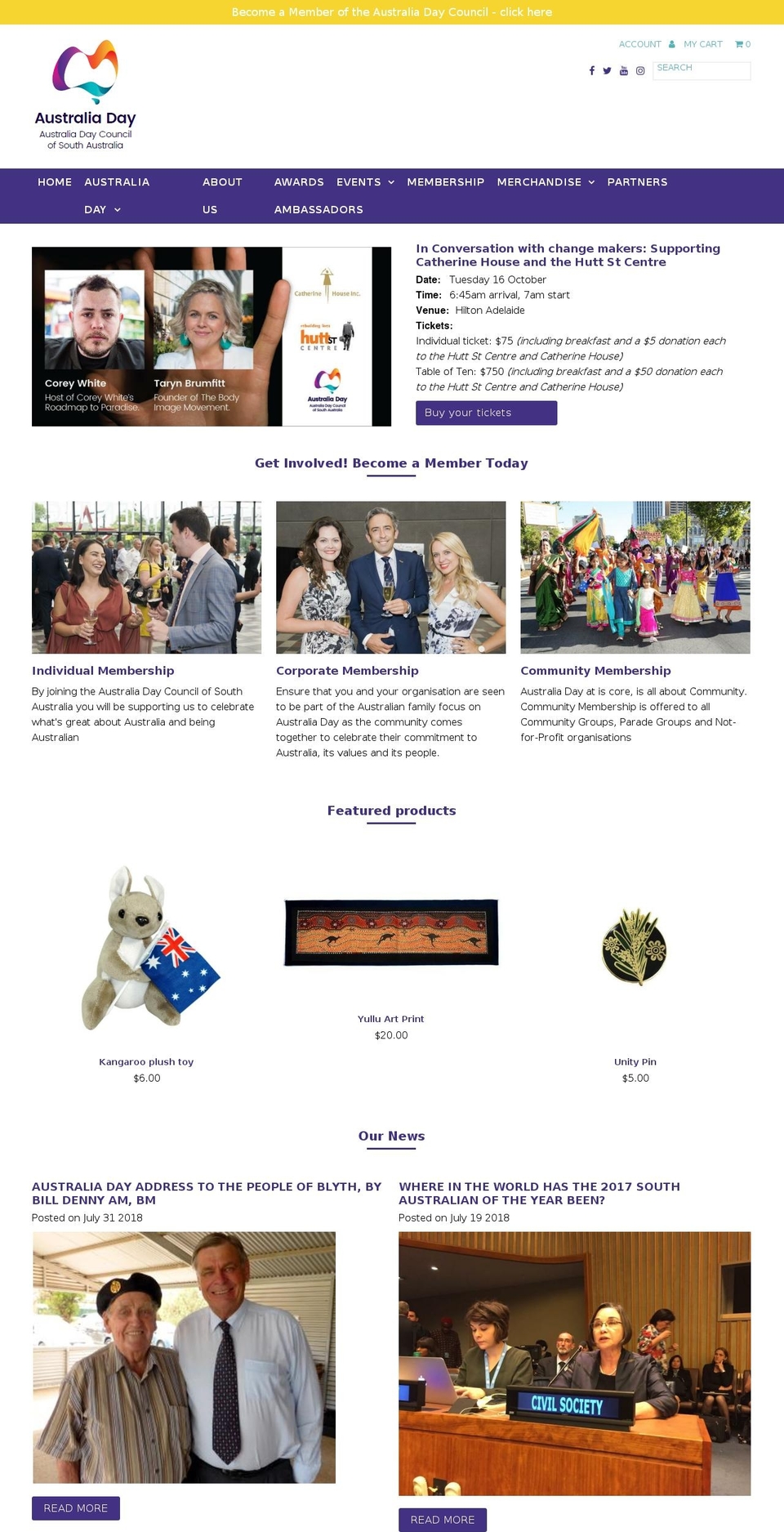 australiadaysa.com.au shopify website screenshot