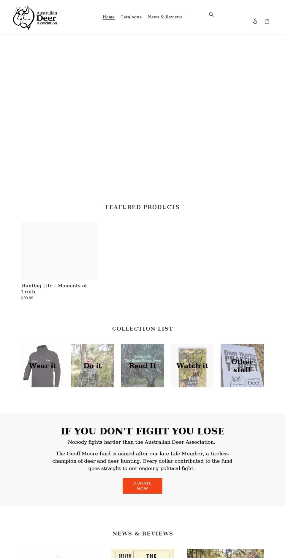 australian-deer-association.myshopify.com shopify website screenshot