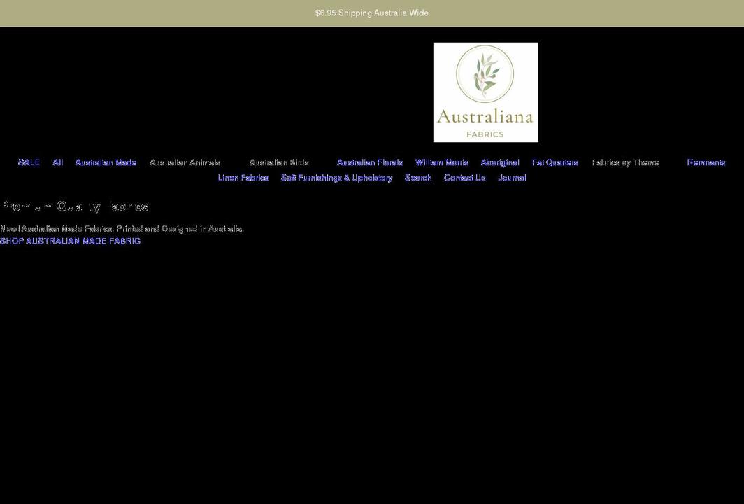 australianafabrics.com.au shopify website screenshot