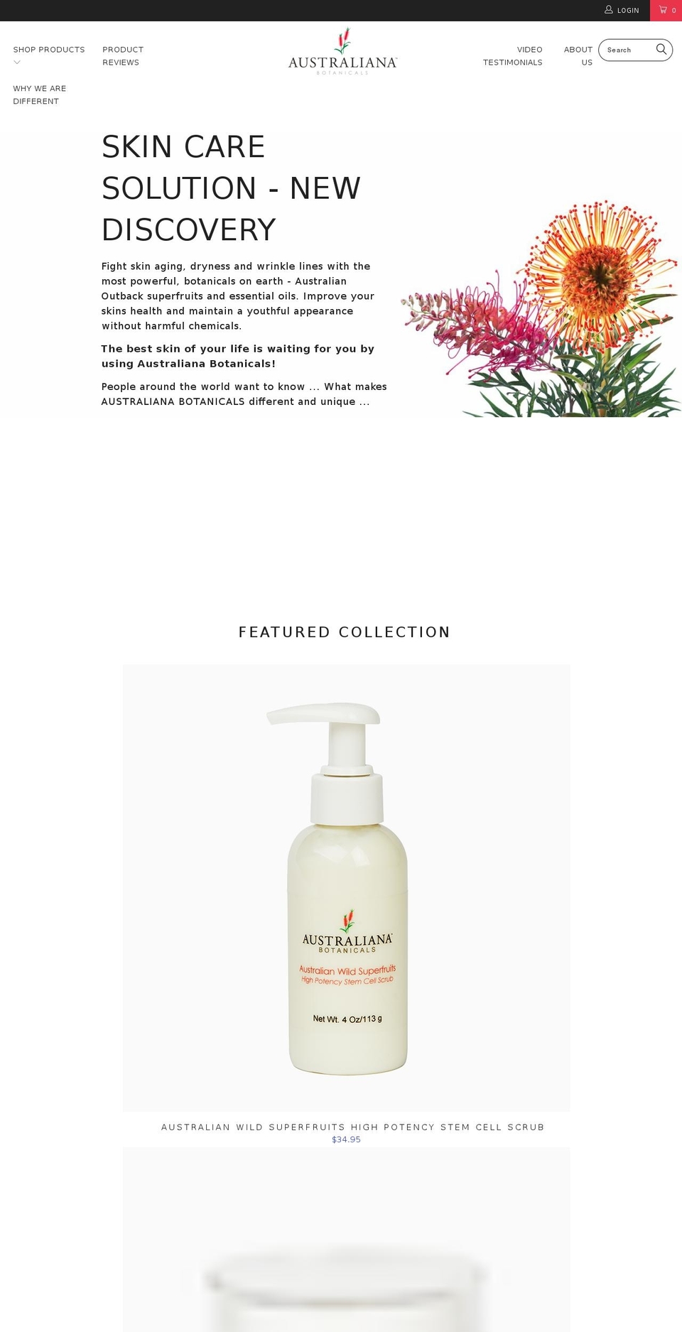 australianaskin.com shopify website screenshot