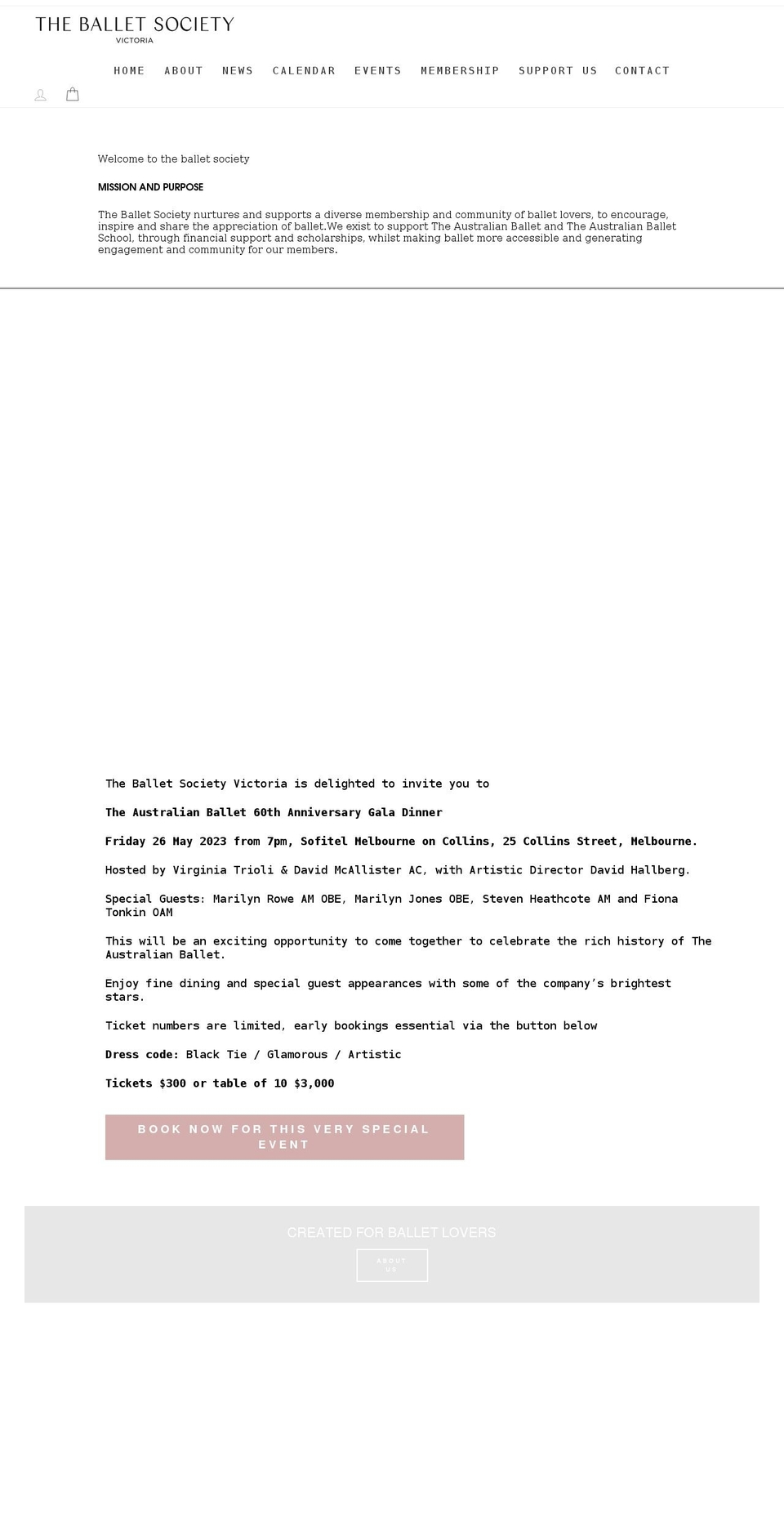 australianballetsociety.com shopify website screenshot
