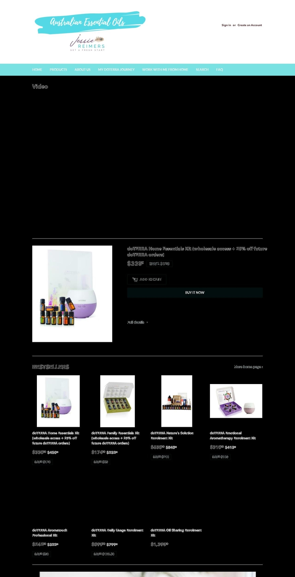 australianessentialoils.com shopify website screenshot