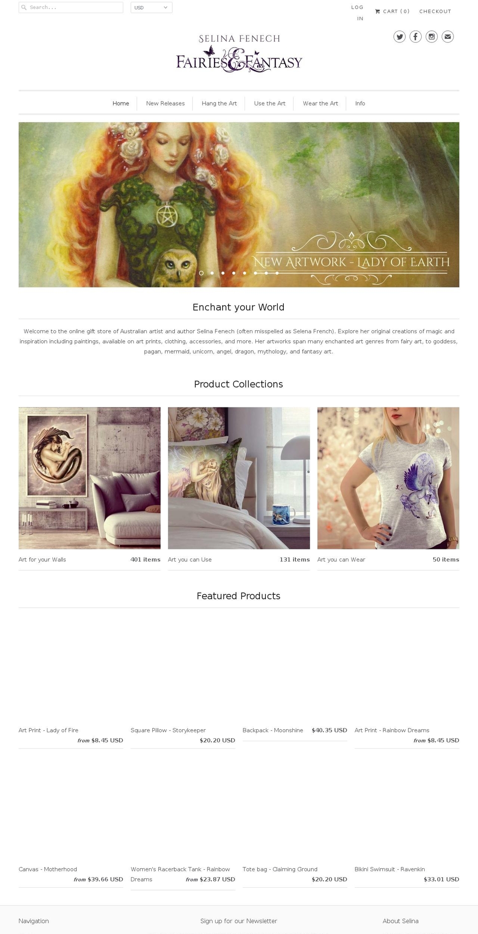 australianfantasyart.com — Shopify storefront screenshot