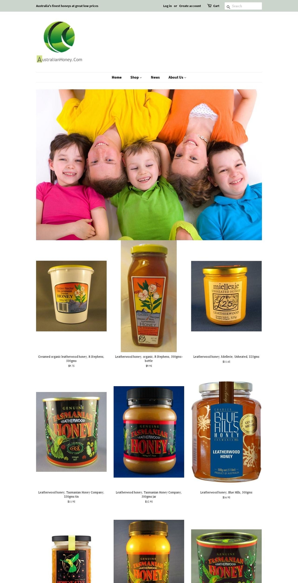 australianhoney.com shopify website screenshot