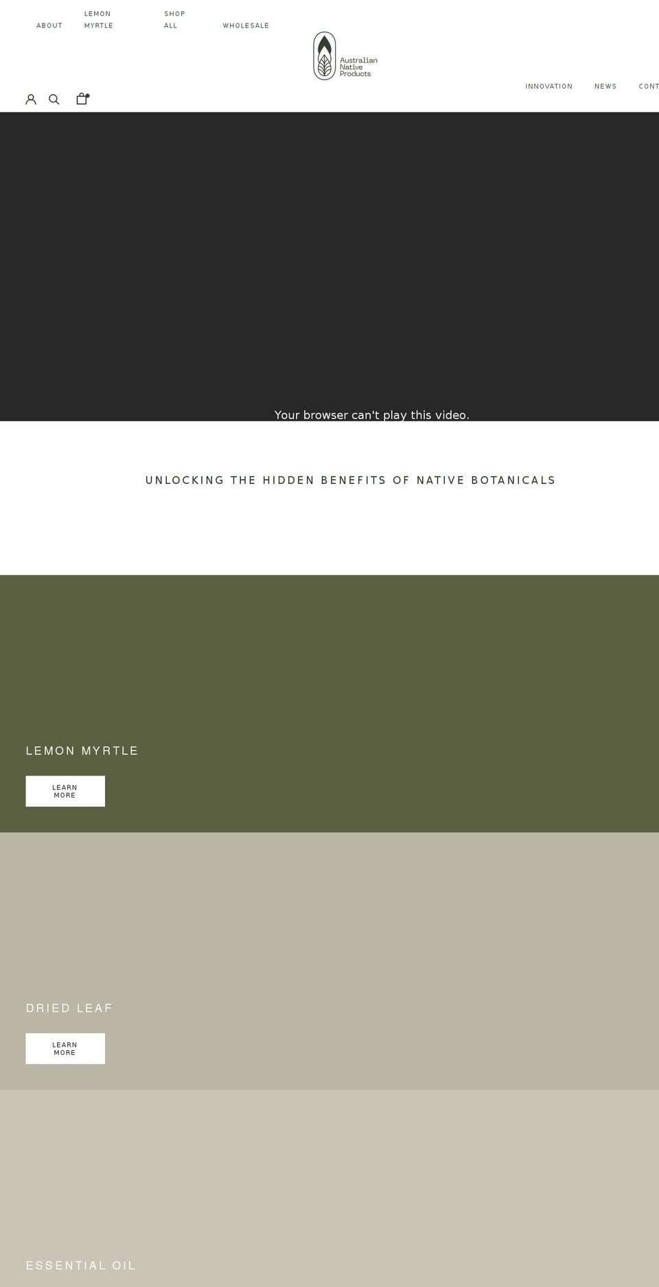 australiannativeproducts.com.au shopify website screenshot