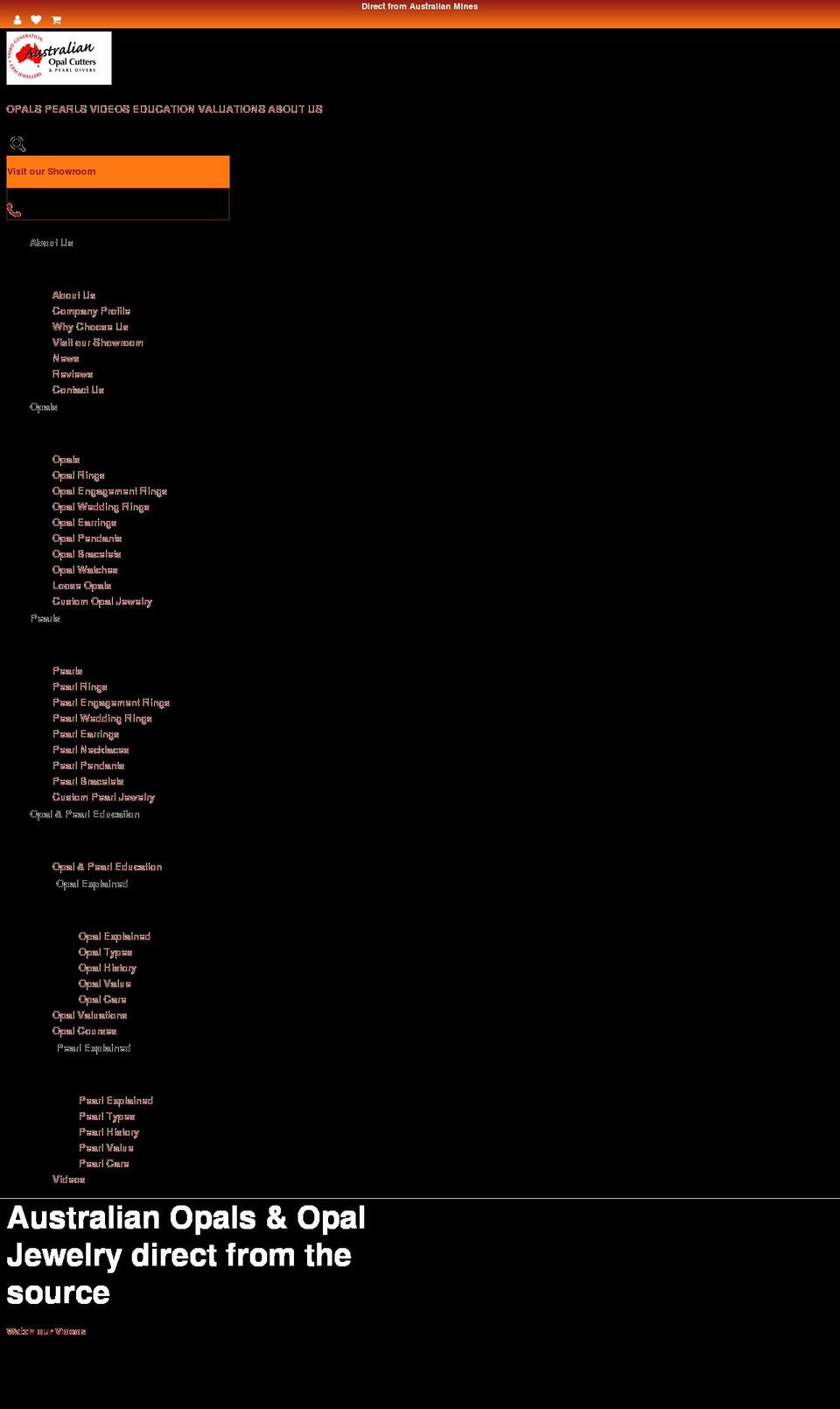 australianopalcutters.com shopify website screenshot