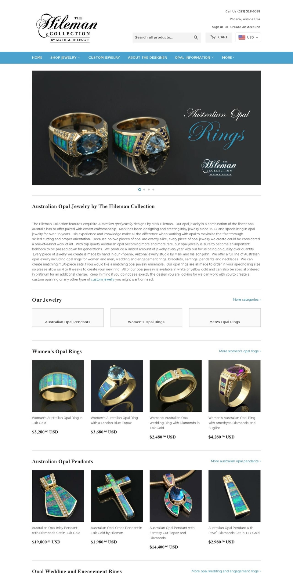 australianopaljewelry.com — Shopify storefront screenshot