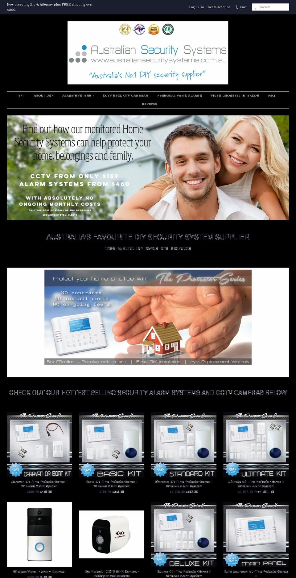 australiansecuritysystems.com.au shopify website screenshot