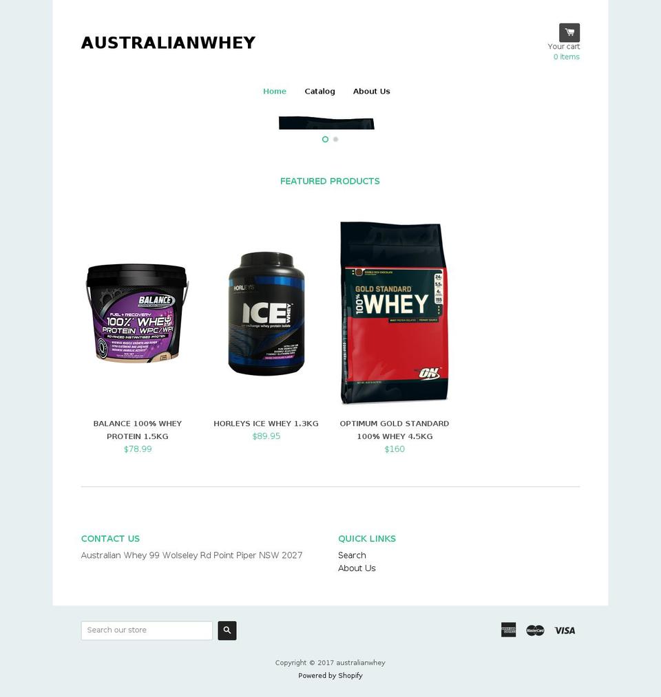 australianswhey.com shopify website screenshot