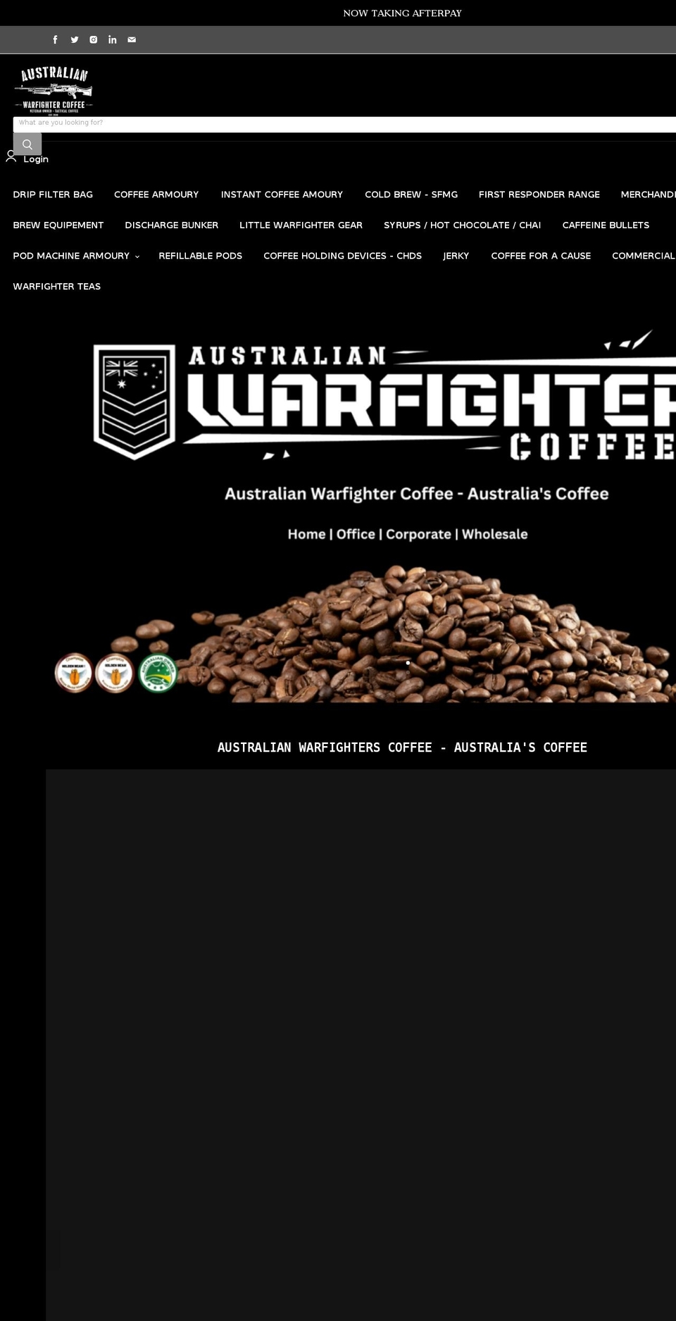 australianwarfighters.com shopify website screenshot