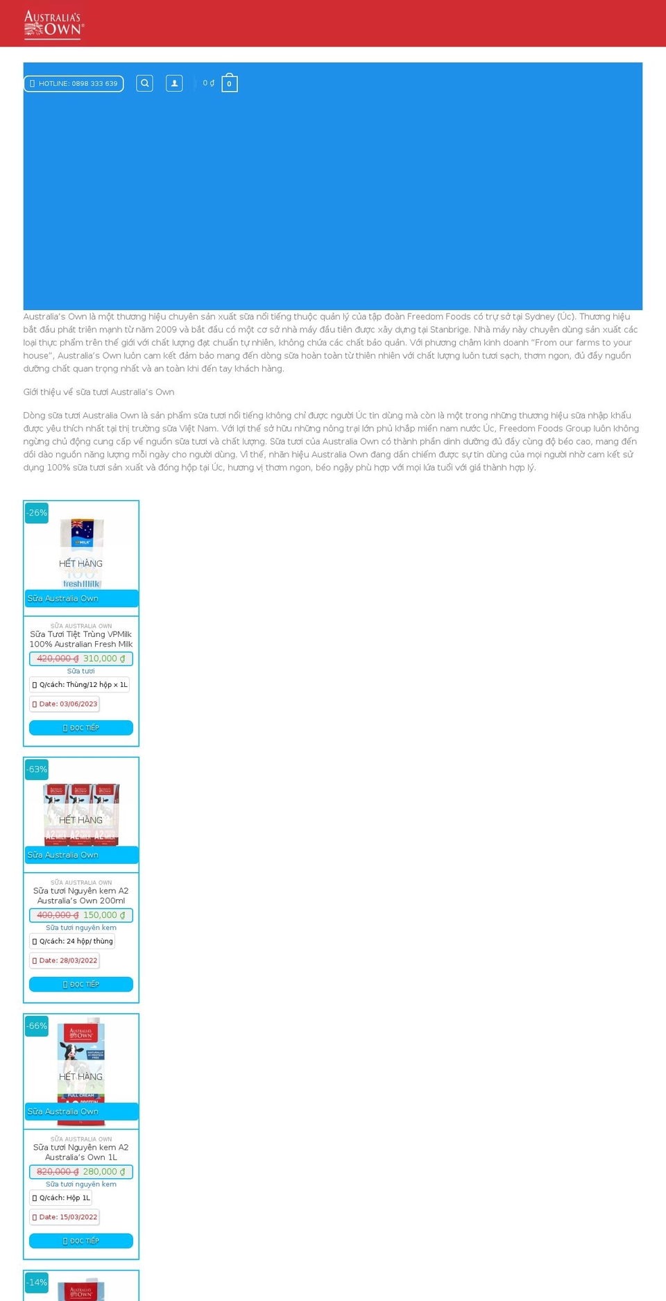australiaown.com — Shopify storefront screenshot