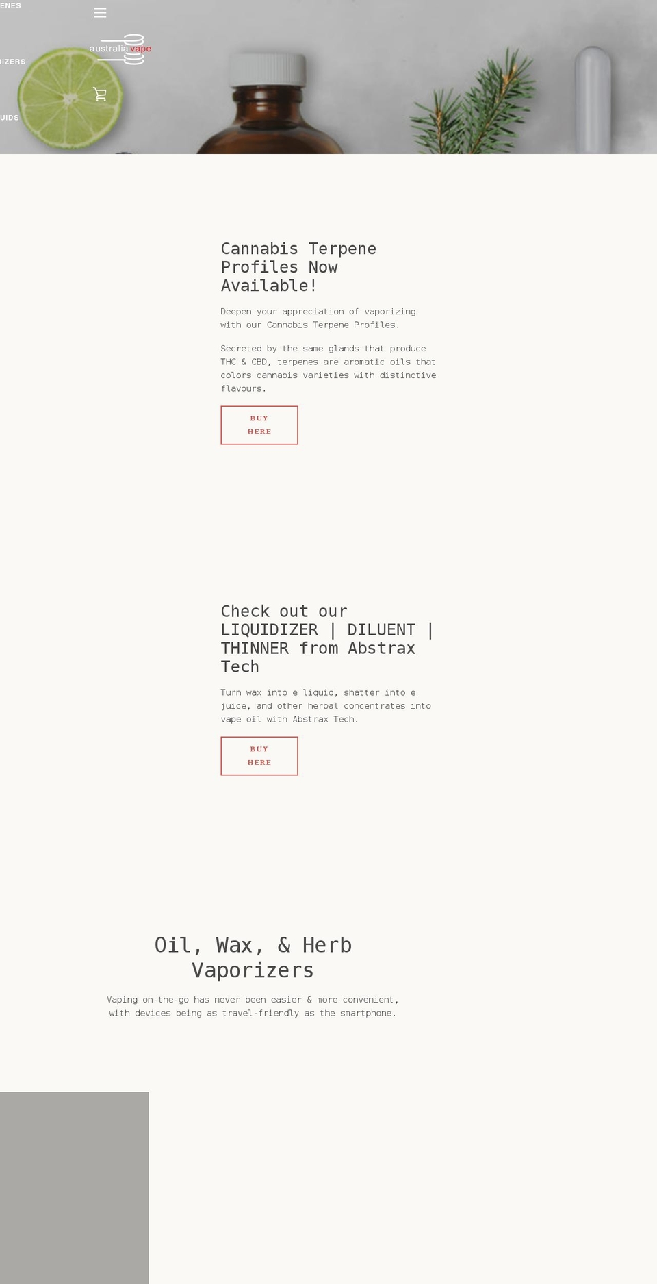 australiavape.com.au shopify website screenshot