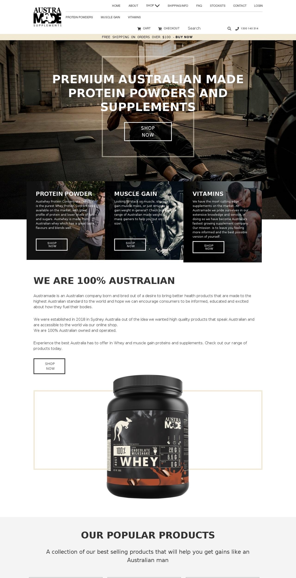 austramade.com.au shopify website screenshot