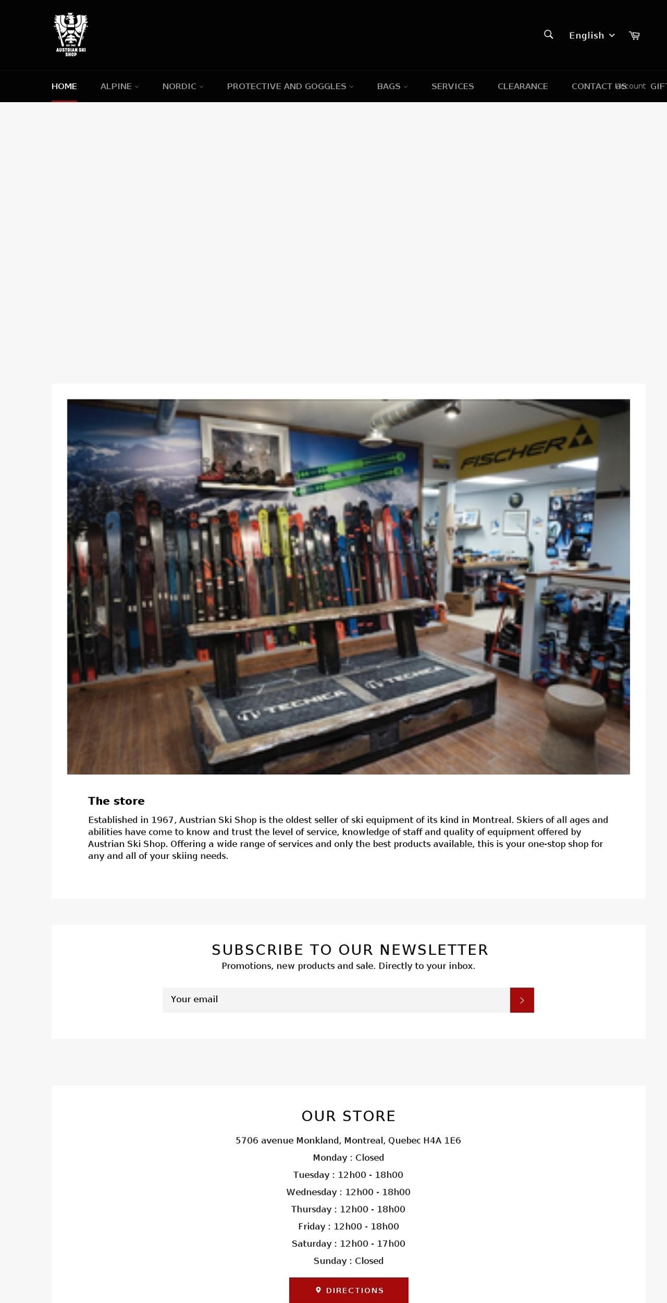 austrianskishop.com shopify website screenshot