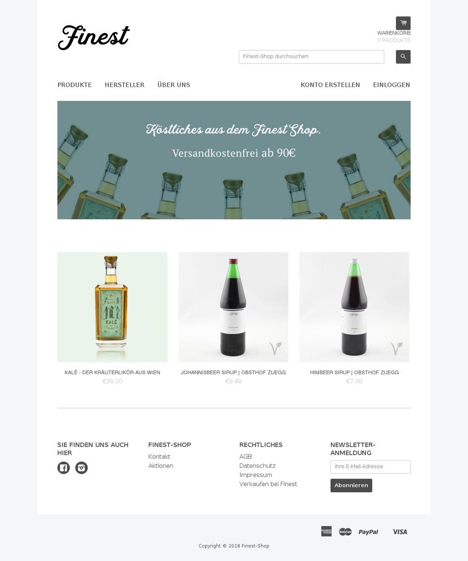 austrias-finest.net shopify website screenshot