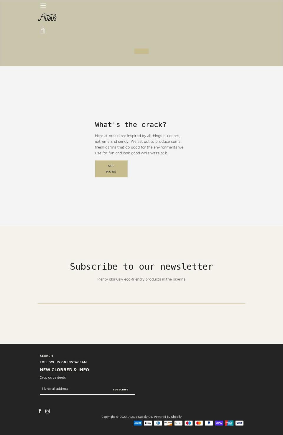 ausus.co.uk shopify website screenshot