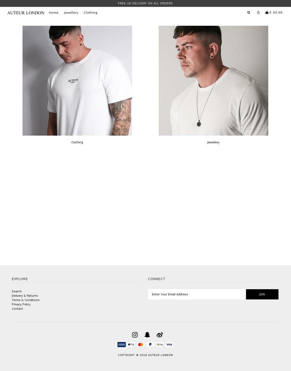 auteur-london.com — Shopify storefront screenshot