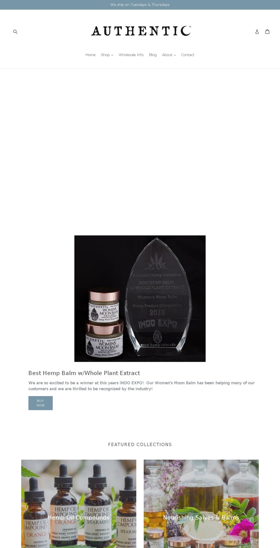 authentic-gardens.com — Shopify storefront screenshot