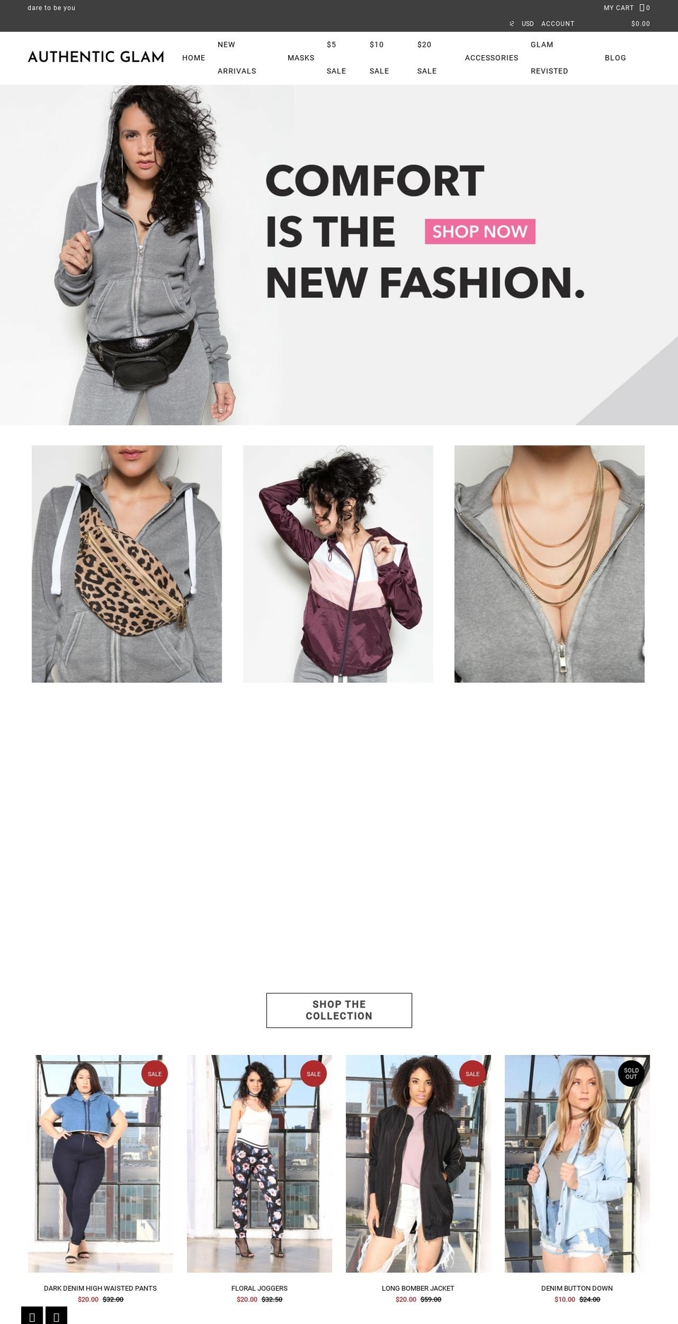 authentic-glam.myshopify.com shopify website screenshot