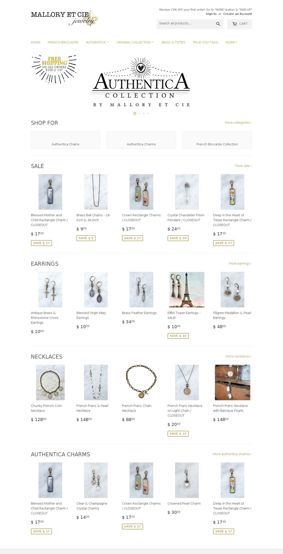 authenticacollection.com — Shopify storefront screenshot