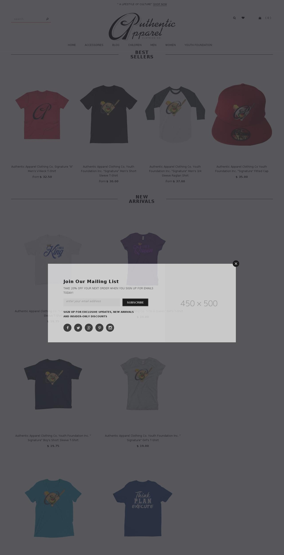 Minion Shopify theme site example authenticapparelclothing.com