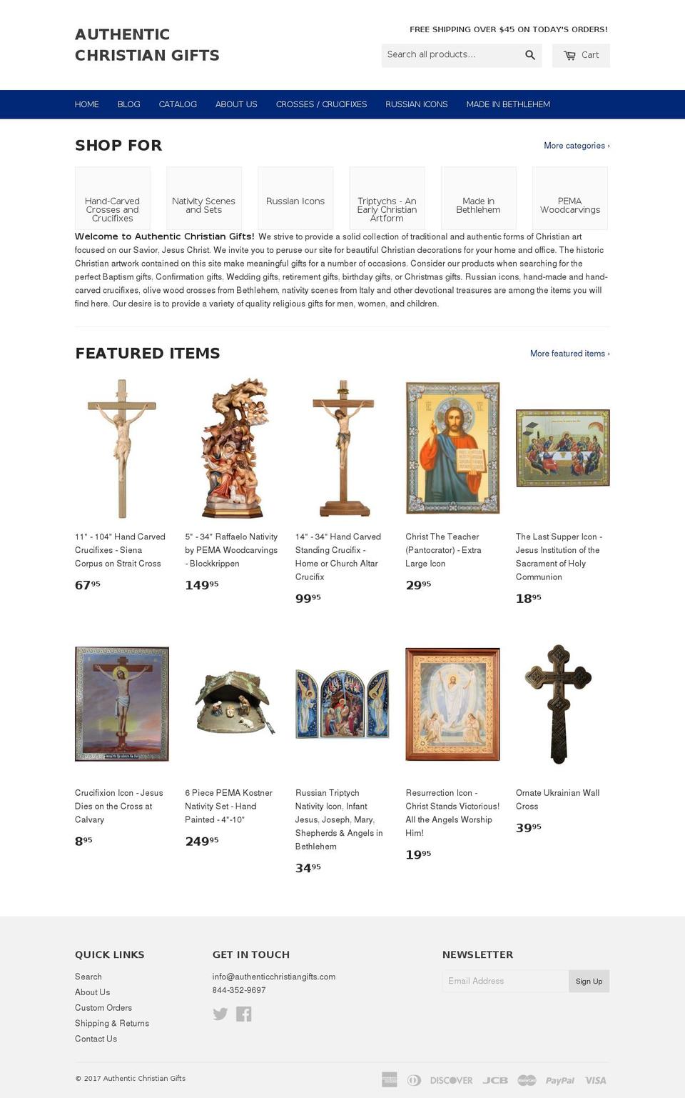 authenticchristiangifts.com shopify website screenshot